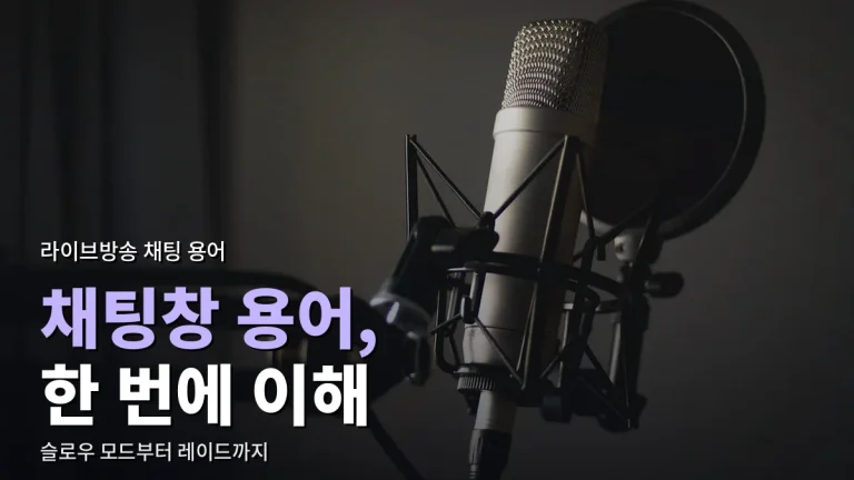 라이브방송 채팅창에서 보는 말 풀이 - 슬로우 모드, 매니저, 구독 배지, 레이드, 동시 송출